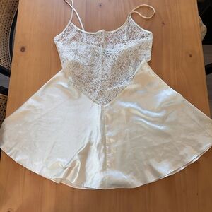 Vintage Calvin Klein White Lace A line Slip Dress